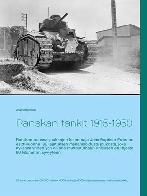 cover image of Ranskan tankit 1915-1950